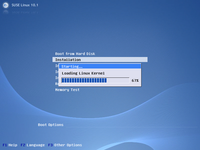 Erster Installtionsscreen